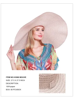 Oversized Wide Brim Hat-Mouve