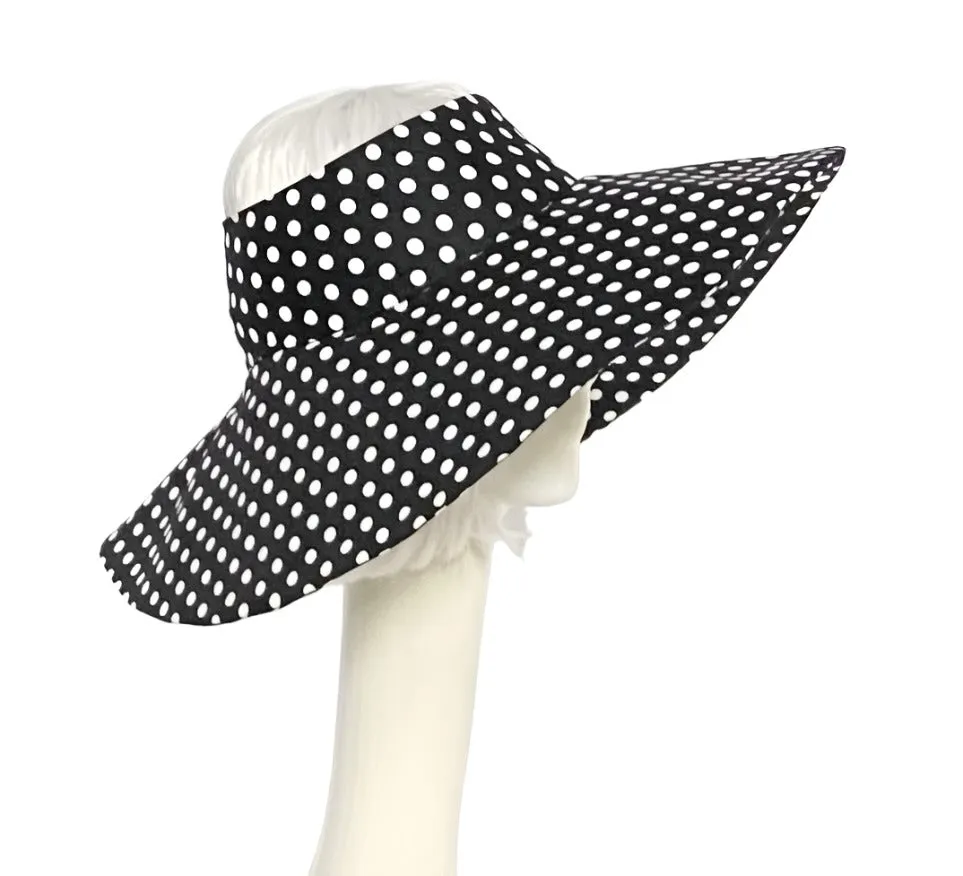 Polka Dot Sun Visor Hat