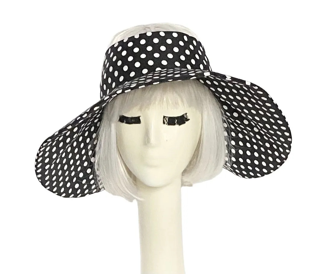 Polka Dot Sun Visor Hat