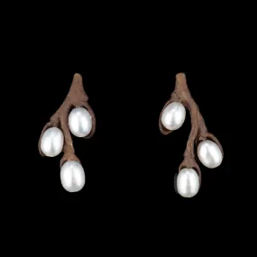 Pussy Willow Earrings - Pearl Stud