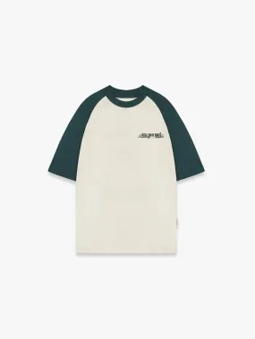 RAGLAN T-SHIRT - IVORY/SMARAGD GREEN