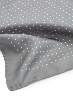 Silk Spot Handkerchief - Grey/White