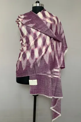 Sweet Voilet Ikat Dyed Cashmere Shawl