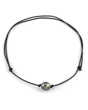 Tahitian Baroque Pearl Leather Adjustable Necklace for Men