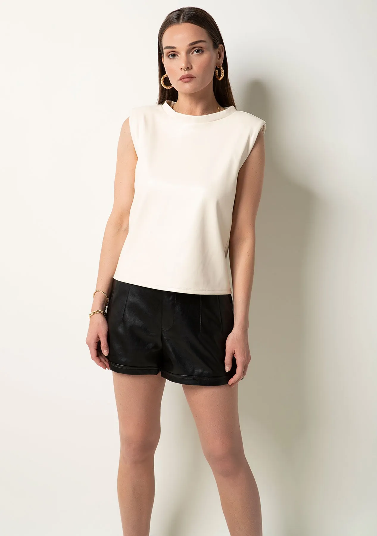 Veda Vegan Leather Top