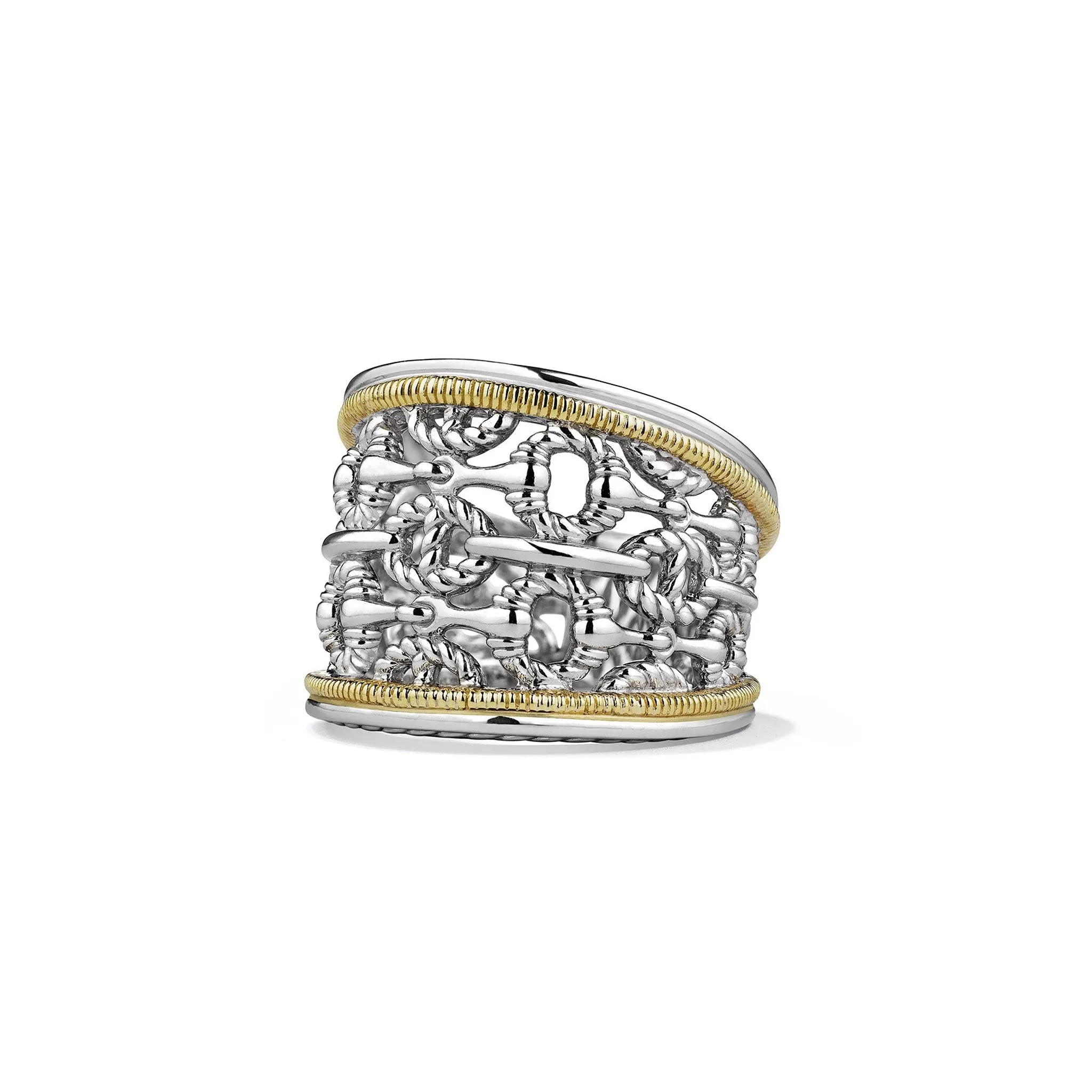 Vienna Wide Band Ring with 18K Gold