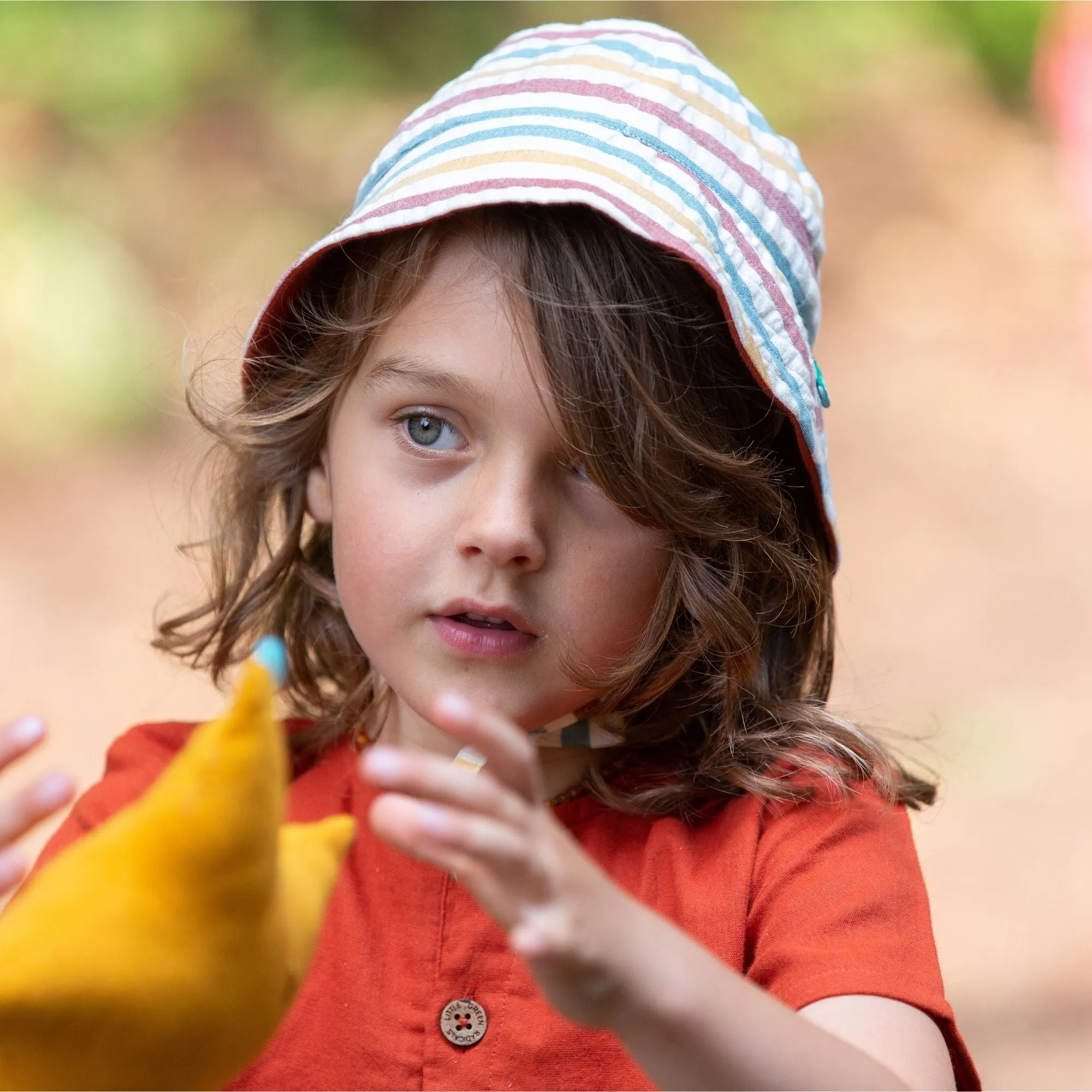 Walnut Striped Reversible Sunhat