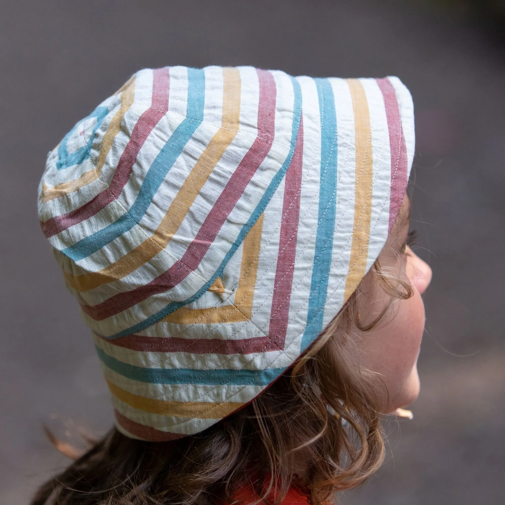 Walnut Striped Reversible Sunhat