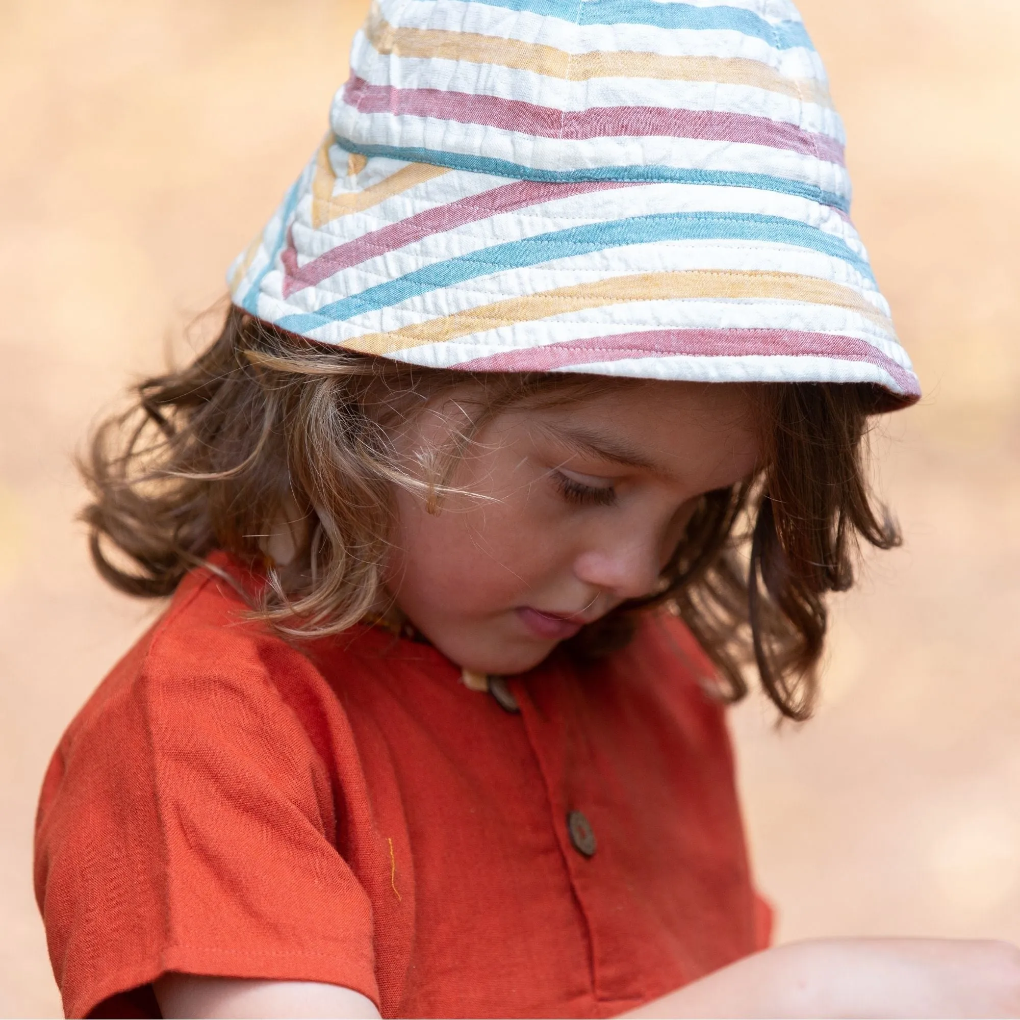 Walnut Striped Reversible Sunhat