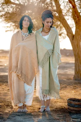 Wild Handloom Cotton Shawl ⋙⋘ Green or Brown Cotton