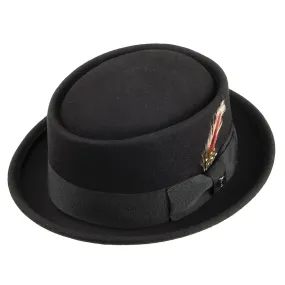 Wool Pork Pie Hat - Black